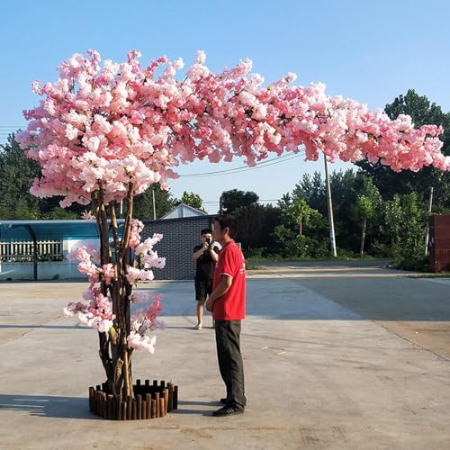 LULUMAIC Japanische rosa Kirschblütenbäume – künstliche Kirschblütenbäume – künstliche Pfirsichblütenbäume – Gartenpflanzen, künstliche Blumen, atemberaubender Blumenbogen für Hochzeiten (1,5 x 1,5 von LULUMAIC