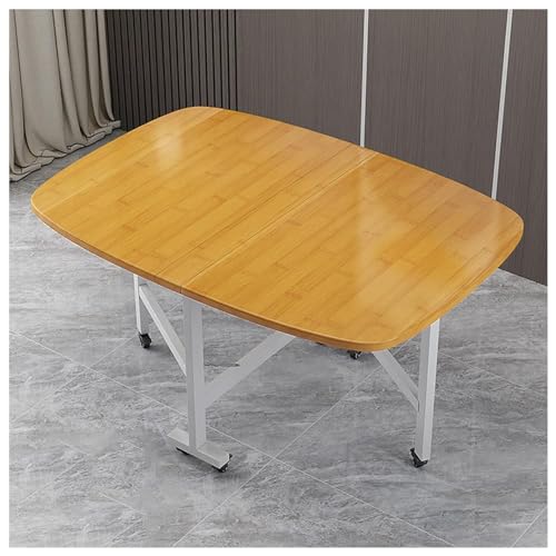 LULUMAIC Klappbarer Küchentisch aus Holz mit Universalrad, multifunktionaler, platzsparender Tisch und Stühle im Set für Restaurant, Wohnzimmer, Terrasse, Terrasse, 120 x 70 cm von LULUMAIC