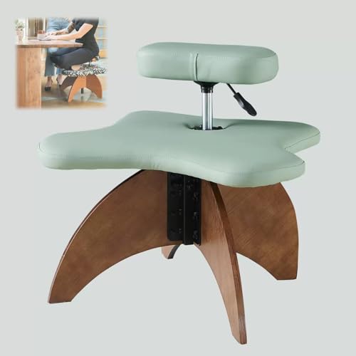 LULUMAIC Kniestuhl, ergonomischer Stuhl mit gekreuzten Beinen, Haltungsstuhl, höhenverstellbarer Bürohocker, Meditationsbürostuhl, Flexibles Design, für Büro-, Heim- und Yoga-Enthusiasten, Grau von LULUMAIC