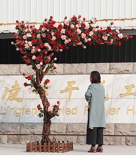 LULUMAIC Künstliche Kirschblütenbäume, künstlicher Rosenblütenbaum, künstliche Kirschblütenbäume, echte Holzstiele und lebensechte Blätter im Duplikat. Künstliche Pflanze für die Innendekoration, 2,5 von LULUMAIC