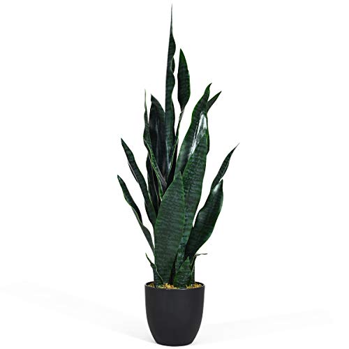 LULUMAIC Künstliche Schlangenpflanze, 1/2 Stück, 93 cm, hohe gefälschte Sansevieria-Pflanzen im Topf, Zunge der Schwiegermutter, äußerst relaistische, dekorative Pflanzenimitation für Zuhause und Büro von LULUMAIC