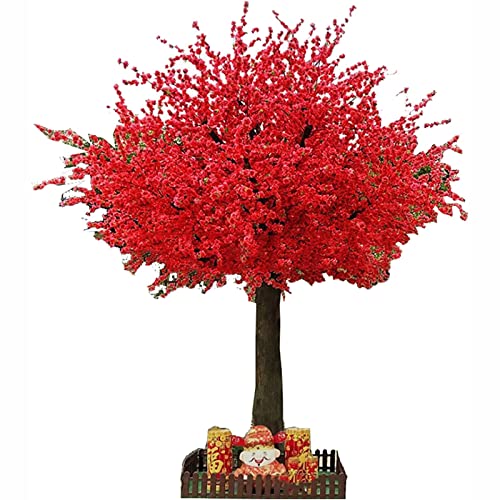 LULUMAIC Künstlicher roter Blumenbaum, künstlicher Pfirsichblüten-Wunschbaum – perfekt für Hochzeiten und Heimdekoration – drinnen/draußen – 1,8 x 1 m – rot von LULUMAIC