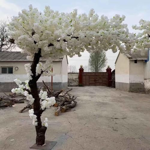 LULUMAIC Künstlicher weißer Kirschbaum mit mageren Blüten, japanische künstliche Kirschblütenbäume – Simulation von Pfirsichblütenbäumen – Gartenpflanzen, künstliche Blumen für Zuhause, Festival, von LULUMAIC