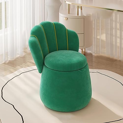 LULUMAIC Luxuriöser Samt-Fußhocker mit hoher Rückenlehne für Schlafzimmer und Wohnzimmer, 60 cm hoher Schminktisch-Sitz und Pouf-Couch-Hocker von LULUMAIC