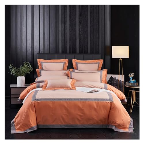 LULUMAIC Luxus-Bettwäsche-Set, King-Size-Bett, Stickerei, Bettwäsche aus 1200Tc-Baumwolle, Bettbezug, Bettlaken-Set, Kissenbezüge, Mikrofaser-Bettbezug von LULUMAIC