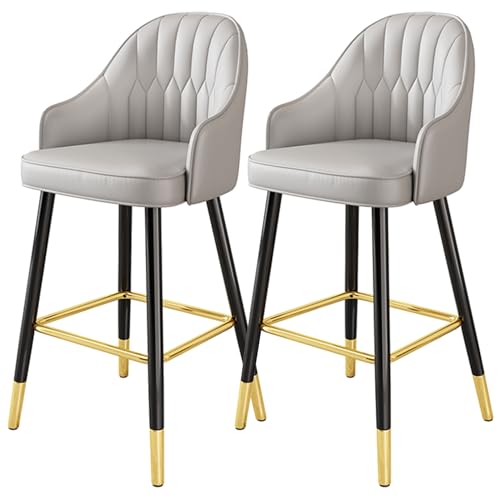 LULUMAIC Luxus -Set von 2 Barhockern Barstools Kunstleder Weichkissen Counterhocker, Frühstücksbars für Küchen -Esszimmer von LULUMAIC