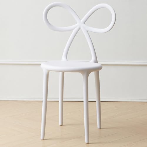 LULUMAIC Moderner Butterfly-Stuhl mit Rückenlehne, Stabiler, tragender Schminkhocker für Schlafzimmer und Wohnzimmer, Design mit abgerundeten Ecken (weiß) von LULUMAIC