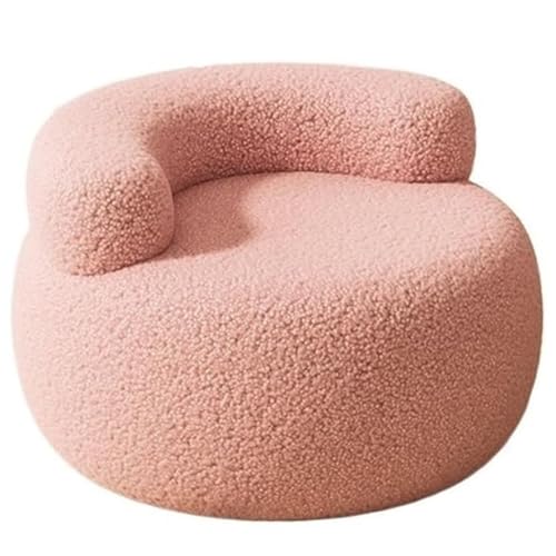 LULUMAIC Moderner Kleiner runder Stauraum mit Rückenlehne für Wohnzimmer und Flur, gepolsterter Schminkstuhl für Couch, Rosa von LULUMAIC