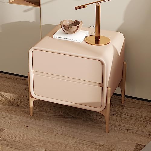 LULUMAIC Nachttisch mit Schublade, moderner Nachttisch, Nachttisch-Beistelltische für Schlafzimmer, Wohnzimmer, Arbeitszimmer, Büro, Speisekammer (Farbe: Rosa, Größe: 40 cm). von LULUMAIC