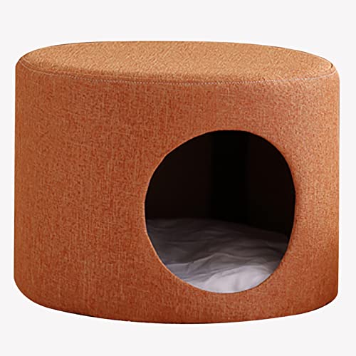 LULUMAIC Runder Katzenbett-Fußhocker, Bequeme Katzenhaushöhle, für Kätzchen/kleine Haustiere/kleine Hunde/Hasen/Kaninchen, (Stil: Stil 3) von LULUMAIC