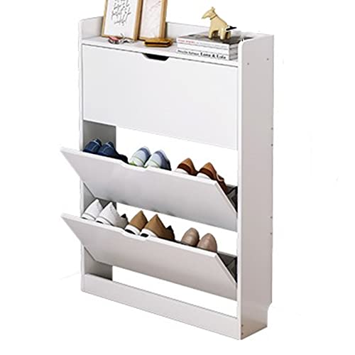 LULUMAIC Schuhschrank für den Flur, Schuhregal, einfache Aufbewahrung für Zuhause, Tür, Innenbereich, Schlafzimmer (Farbe: Weiß, Größe: 110 x 17 x 80 cm) von LULUMAIC