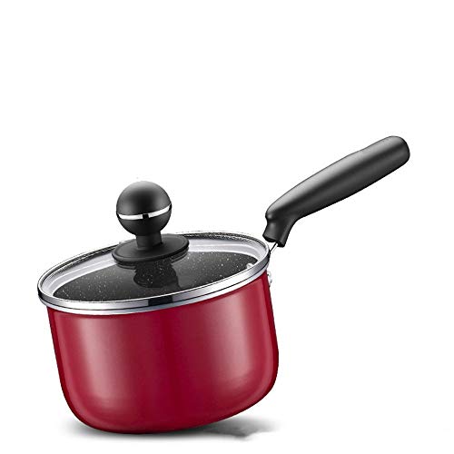 LULUMAIC Soßenpfanne, Babynahrungsergänzungspfanne, Milchpfanne, antihaftbeschichtete Pfanne, Haushalt, Multifunktions-Babymilchpfanne, zum Kochen von Nudeln (Farbe: Rot, Größe: 16 x 13,3 x 10 cm) von LULUMAIC