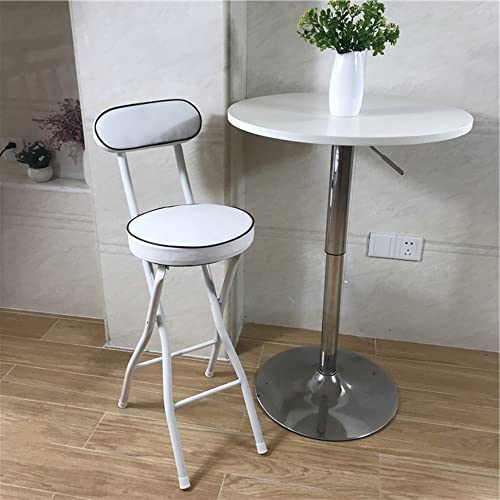 LULUMAIC Stool Gepolsterter Klapphocker mit Rückenlehne, klappbare Barhocker, tragbarer Thekenhöhenhocker, Küchenbarstühle (Farbe: B, Größe: 65 cm) von LULUMAIC