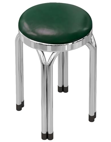 LULUMAIC Stool Set mit 4 runden, stapelbaren Barhockern aus Edelstahl, praktischer Home-Restaurant-Hocker mit rutschfesten Füßen für das Home-Office-Wohnzimmer im Innen- und Außenbereich,Beige von LULUMAIC