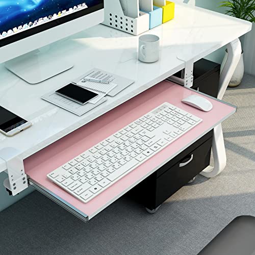 LULUMAIC Tastaturablage, verstellbare Farben, ergonomische Schreibtischverlängerung aus Holz unter dem Schreibtisch, Schiebeschublade, Home-Office-Rutschen von LULUMAIC