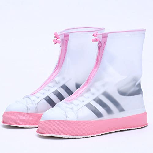 LUMoony 1 Paar Outdoor Regenschutz Überschuhe Silikon Überschuhe rutschfeste PVC Überschuhe Regenüberschuhe für Damen & Herren mit reißverschluss Wiederverwendbare rutschfeste Überschuhe von LUMoony