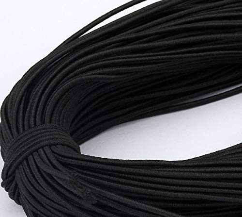 LUMoony MoonyLI 45 Yards 2MM Elastic Rope Bungee Shock Cord Anhängerband DIY Projekte Polyester Bungee String Rope (weiß/schwarz) von LUMoony