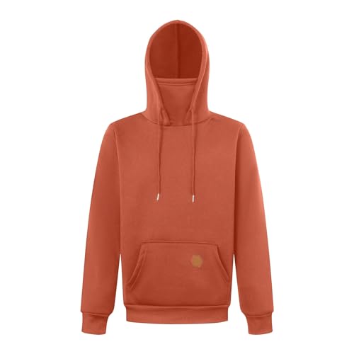 Angebote Des Tages Heute Herren, Sweatshirt Herren Oversize Hoodie Herren Sweatjacke Herren Einfarbig Langarm Kapuzenjacke Mit Reißverschluss Casual Basic Hoodies Jacke Herrenpullover (Orange,M) von LUNULE