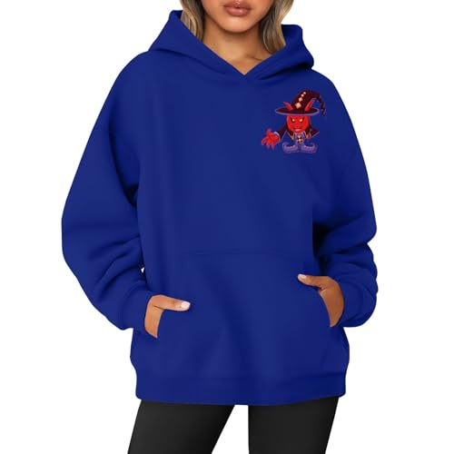 Angebote des Tages Heute, Kapuzenpullover Für Damen Damen Hoodie Mit Kapuze Lustig Druck Langarm Pullover Mit Kapuze Casual Basic Pulli Hoody Locker Kapuzenpullover Sommer Pullover (Blue,S) von LUNULE