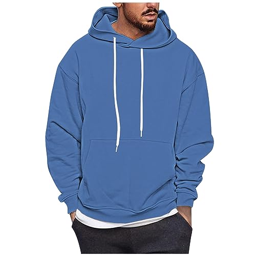 Blitzangebote Des Tages, Pullover Herren Mit Kapuze Oversize Hoodie Einfarbig Basic Kapuzenpullover Männer Langarm Pullover Mit Kapuze Outdoor Sport Zip Hoodie Herren Y2K Pullover Herren 4Xl(Blau,3Xl) von LUNULE