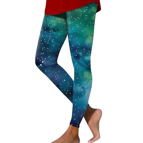 Galaxy Leggings Damen, Kompressions Leggings Damen Galaxy Kostüm Karneval Ausgefallene Space Kostüm 3D Bedrucken Leggings Kostüm Galaxy Girl Meine Bestellungen Anzeigen Laufhose Damen(Dark Green,L) von LUNULE