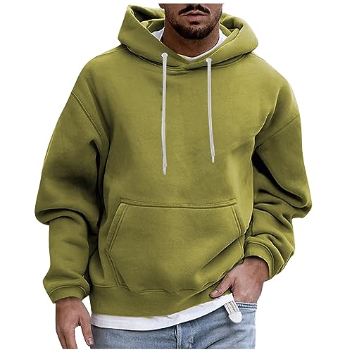 LUNULE Blitzangebote des Tages Aktuell, Hoodie Herren Y2K Zip Up Hoodie Langarm Pullover Mit Kapuze Vintage Basic Pulli Hoody Casual Warm Kapuzenpullover Schwarzer Pullover Herren Solid (Grün,XL) von LUNULE