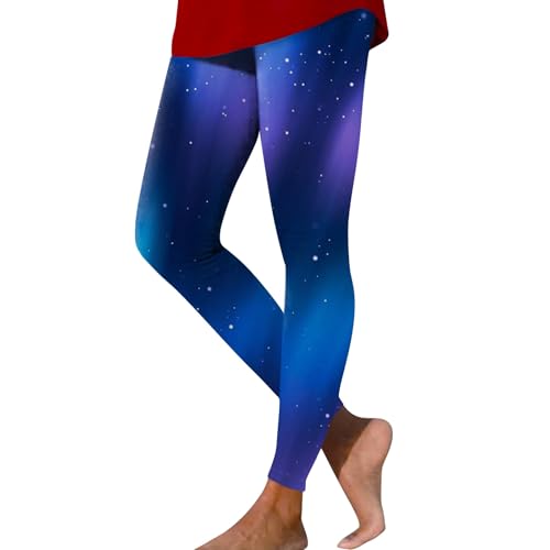 LUNULE Galaxy Shirt Damen, Yoga Hose Damen 3D Bedrucken Kostüm Stretch High Waist Sportleggins Space Batik Yogahose Space Leggings Damen Meine Bestellung Anzeigen Fleecehose Damen Warm(Dark Blue,M) von LUNULE