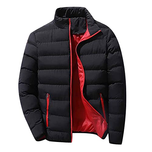 LUNULE Herren Pufferjacke Warme Verdickt Puffer Winterjacke Langarm Stepp Regular Fit Daunenjacke mit Reißverschluss für Männer Herbst Winter Outdoor Thermo Übergangsjacke Herren Sportliche Jacke von LUNULE