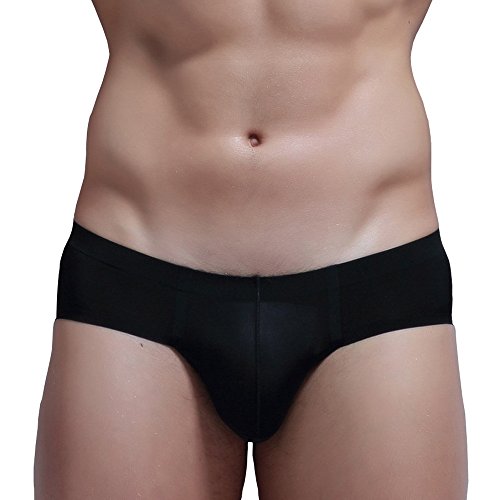 LUNULE Herren Slips Sexy Nahtlos Unterwäsche Low Waist Unterhosen Atmungsaktive Retroshorts Männer Trunks Mini Briefs Durchsichtige Brazilbrief Ultra Soft Underwear Einfache einfarbig Briefs Höschen von LUNULE