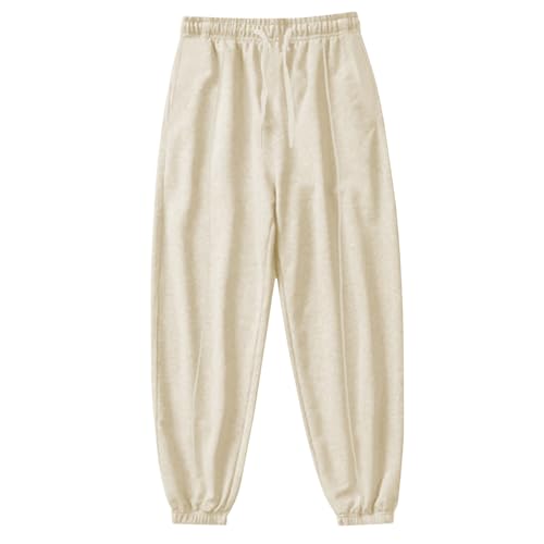 LUNULE Meine Bestellungen, Freizeithose Herren Baggy Jogginghose Einfarbig Lang Sporthose Mit Kordelzug Und Taschen Regular Fit Sweathose Arbeitslatzhosen Männer Hose Herren(Beige,3XL) von LUNULE