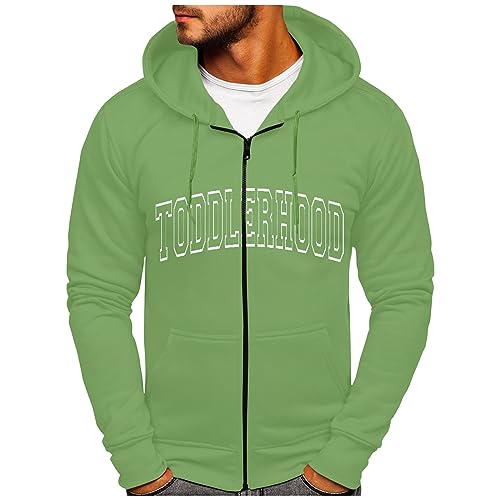 LUNULE Meine Bestellungen Anzeigen, Hoodie Oversize Outdoor Pullover Herren Brief Druck Langarm Hoodie Jacke Mit Tasche Oversize Pullover Mit Kapuze Kapuzenjacke Kuschelpullover Herren (Green,M) von LUNULE