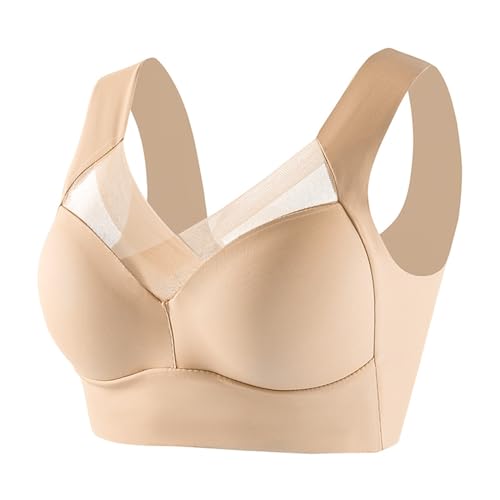 LUNULE Push Up BH, Sport-BHS Für Damen Sport Top Damen Ohne Bügel Weicher Push Up BH Atmungsaktiver Und Leichter BHS Komfort Sport BH Damen Sale Angebote BH Sexy(Beige,L) von LUNULE