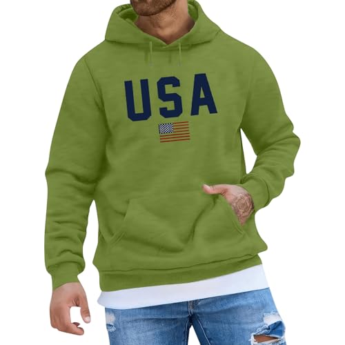 LUNULE Warehouse Deals Angebote B Ware, Pullover Herren Mit Kapuze Weihnachts Tshirt Herren Drucken Langarm Sweatshirt Mit Kapuze Outdoor Sport Fitness Pullover Mit Tasche Zip Hoodie (Grün,3XL) von LUNULE