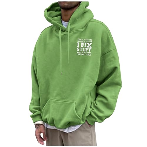 LUNULE Weiße Blusen Günstig, Kapuzenpullover Für Herren Oversized Hoodie Brief Druck Langarm Kapuzenpullover Mit Tasche Outdoor Sport Pullover Mit Kapuze Decken Pullover Couple Hoodie(Grün,XL) von LUNULE