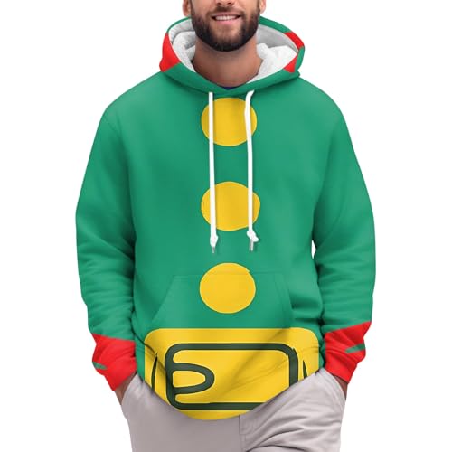 Meine Bestellungen Anzeigen 2024, Sweatshirt Herren Oversized Hoodie Herren Weihnachten 3D Druck Langarm Hoodies Mit Tasche Lustige Xmas Hoody Sweatshirt Lustige Weihnachtspullover (Turquoise,4Xl) von LUNULE