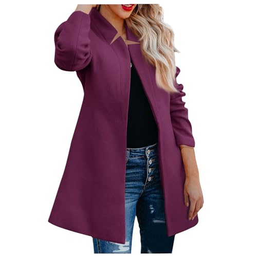 Warehouse Deals Angebote, Sommerjacke Damen Leicht Sommer Strickjacke Damen Leicht Einfarbig Langarm Jacke Casual Warm Open Front Mantel Outwear Klassisch Coat Tops Strand Kimono (Lila,3XL) von LUNULE