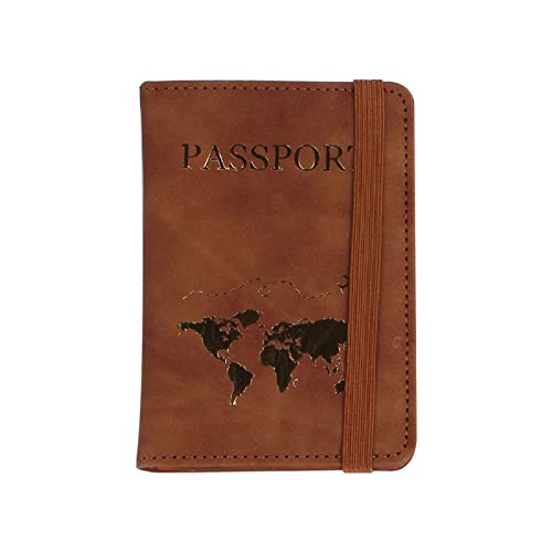 LUOFENG PU-Leder-Passhülle für Kartendokumente, Heißprägung, einfache Damen- und Herren-Reisepasshülle, Brieftasche von LUOFENG