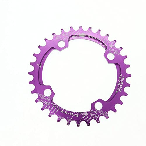 LUOKEKE Kettenblatt Kettenblatt 96BCD rund for 30 32t 34t 36t 38t Zahn Einzelzahnplatte MTB Mountainbike 96 BCD KettenbläTter(36T,Purple) von LUOKEKE