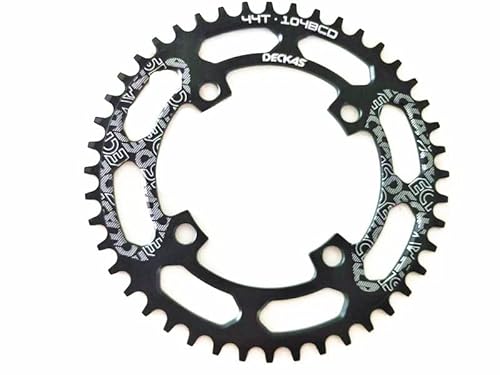 LUOKEKE Kettenblatt Rundes 104BCD 40/42/44/46/48/50/52 T Mountainbike MTB-Fahrrad for 8-12-Gang-Kurbelgarnitur Aluminium-Kettenblatt KettenbläTter(40T,Noir) von LUOKEKE