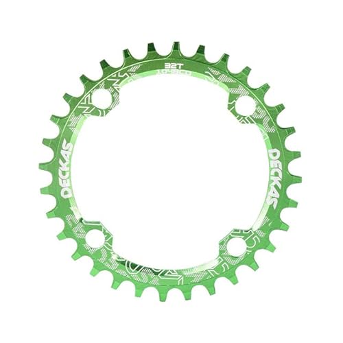 LUOKEKE Kettenblatt Schmal breit 104. BCD. Kronenkettendring Runde 32T 34 Zähne 3 6T 38T. Fahrradkurbel MTB Monoplat 10. 4BCD. Mountainbike-Teller KettenbläTter(34T,Green) von LUOKEKE