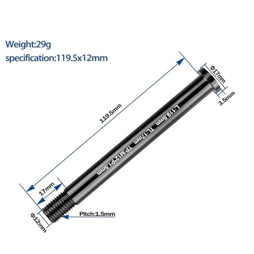 LUOKEKE Schnellspanner Fahrrad MTB Thru Achs Road Bike Schaft vorne Heck Spieß 12mm 15 mm Radachse Hub Welle 15x100 12x142 12x148 15x110 Fahrrad Schnellspanner(119 12mm) von LUOKEKE