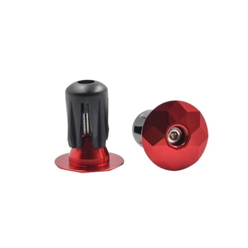 LUOKEKE SteuersäTze 1 Paar Fahrrad Grip End Kappe Aluminium Legierung MTB Lenker Griffe Stecker Griff Bar Kappen for Fahrrad Radfahren Fahrrad Zubehör Ahead Kappe(Red) von LUOKEKE