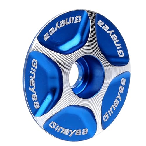 LUOKEKE SteuersäTze Aluminium Threadless Road MTB Fahrrad Vorbau Zubehör Headset Top Cap Cover Ahead Kappe(Blue) von LUOKEKE