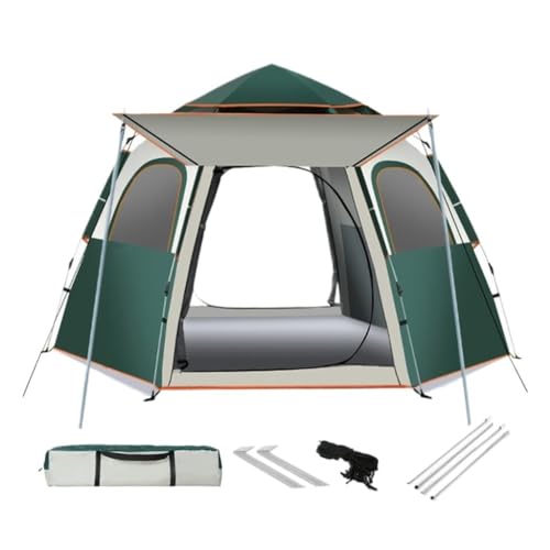 Zelt Tragbares Anti-Mücken-Zelt for Den Außenbereich, Campingzelt for 3–4 Personen, Vollautomatisches, Verdicktes, Faltbares Campingzelt Zelte (Color : Green, Size : A) von LUOQIANDEBB