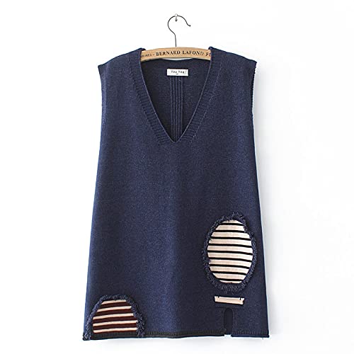 Damen Strickweste,Damen Kurze Strickwesten Pullover Plus Size Lochstreifen V-Ausschnitt Winter Herbst Casual Lose Cami Ärmellos Pullover Weste Pullover Tank Top Bluse,Rot,3XL Damen Strickweste,Damen Kurze Strickwesten Pullover Plus Size Lochstreifen V-Ausschnitt Winter Herbst Casual Lose Cami Ärmellos Pullover Weste Pullover Tank Top Bluse,Rot,3XL von LUOY