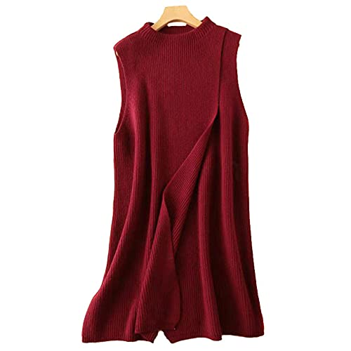 Strickweste Damen Ärmellos,Damen Strickpullover Weste Elegant Lang Einfarbig Front Geteilt Rippstrick Rundhalsausschnitt Herbst Winter Lose Ärmellose Pullover Gilets Pullover Stricken Tank Top Cam Strickweste Damen Ärmellos,Damen Strickpullover Weste Elegant Lang Einfarbig Front Geteilt Rippstrick Rundhalsausschnitt Herbst Winter Lose Ärmellose Pullover Gilets Pullover Stricken Tank Top Cam von LUOY