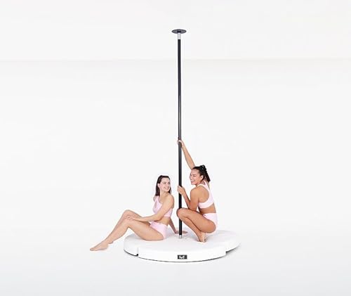 Lupit Tanzmatte rund Premium, D 150 cm T 12 cm, Tanzmatten perfekt für Anfänger und Profis (Weiß, 12 cm) von LUPIT POLE