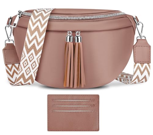 LUROON Mini Umhängetasche Damen Elegant Bauchtasche Stylisch Brusttasche Crossbody Bag Damen Breiter Gurt PU Leder Crossbody Schultertasche 26x15x9 Zentimeter LUROON Mini Umhängetasche Damen Elegant Bauchtasche Stylisch Brusttasche Crossbody Bag Damen Breiter Gurt PU Leder Crossbody Schultertasche 26x15x9 Zentimeter von LUROON