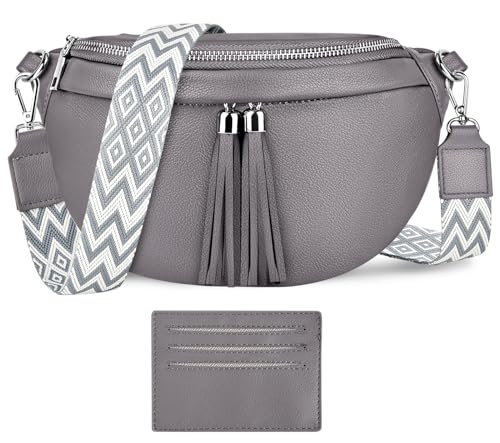 LUROON Mini Umhängetasche Damen Elegant Bauchtasche Stylisch Brusttasche Crossbody Bag Damen Breiter Gurt PU Leder Crossbody Schultertasche 26x15x9 Zentimeter LUROON Mini Umhängetasche Damen Elegant Bauchtasche Stylisch Brusttasche Crossbody Bag Damen Breiter Gurt PU Leder Crossbody Schultertasche 26x15x9 Zentimeter von LUROON