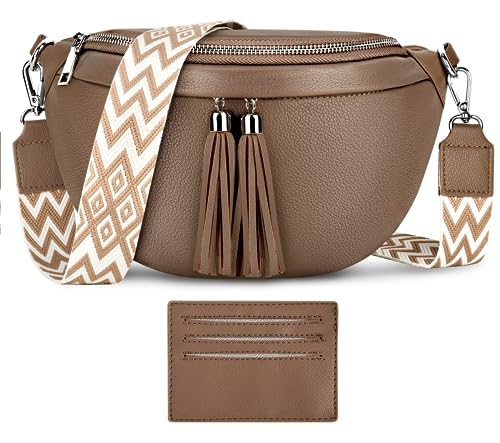 LUROON Mini Umhängetasche Damen Elegant Bauchtasche Stylisch Brusttasche Crossbody Bag Damen Breiter Gurt PU Leder Crossbody Schultertasche 26x15x9 Zentimeter LUROON Mini Umhängetasche Damen Elegant Bauchtasche Stylisch Brusttasche Crossbody Bag Damen Breiter Gurt PU Leder Crossbody Schultertasche 26x15x9 Zentimeter von LUROON